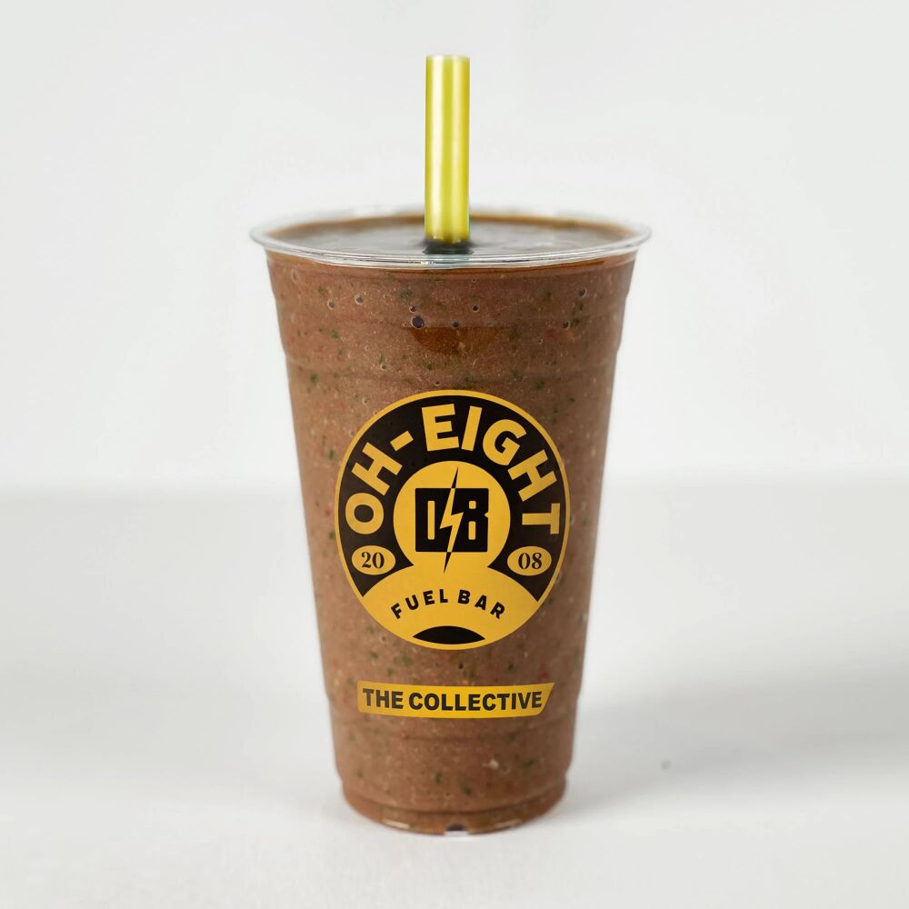 Chocolate Monkey smoothie — cacao, banana, peanut butter, protein